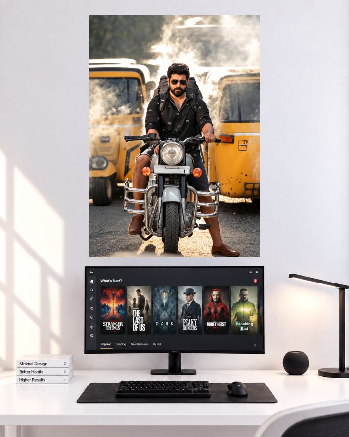 Nivin Pauly Motorbike Style wall poster