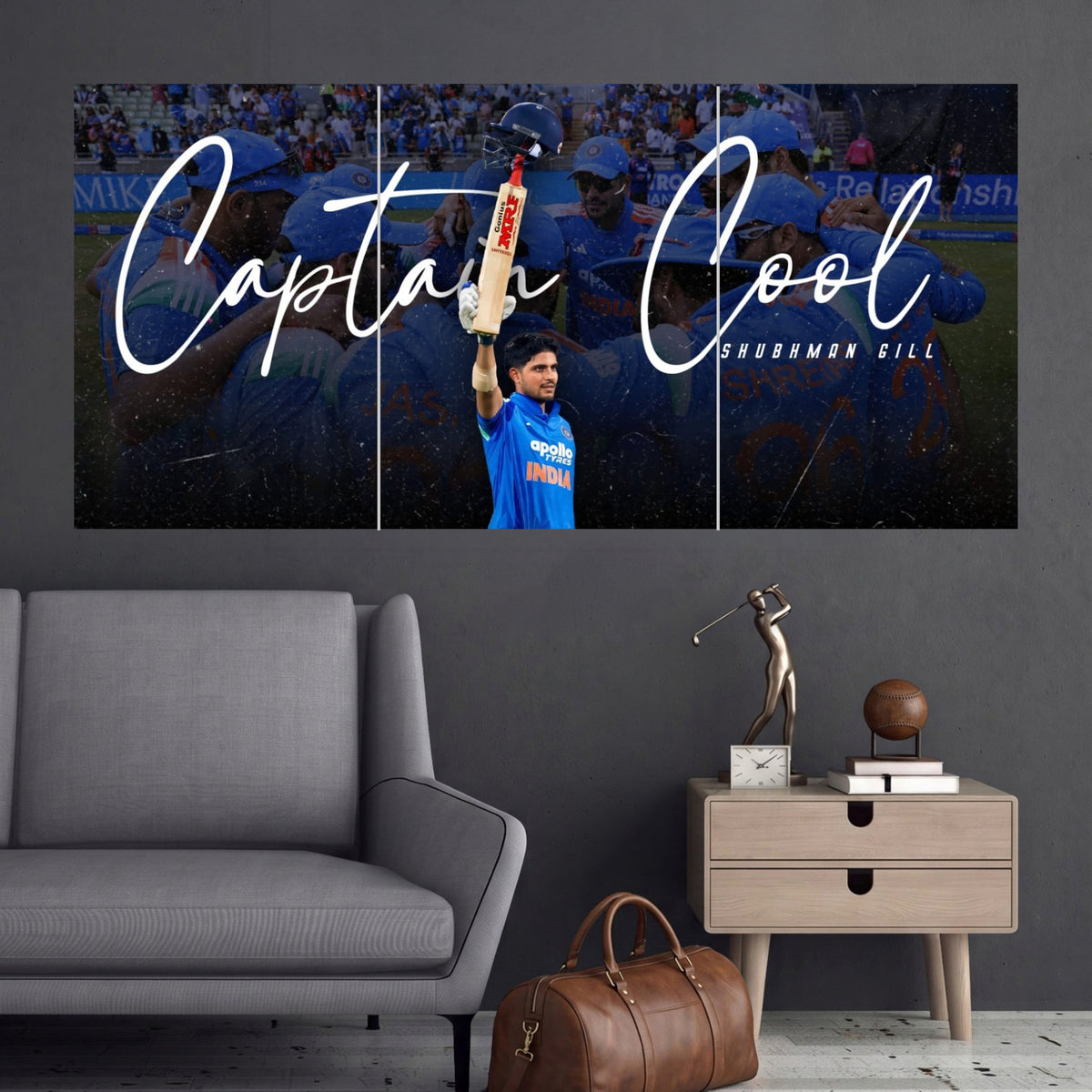 Shubman Gill Captain Cool 3 Split Cricket Wall Posters
