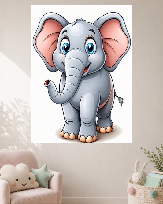 Cute Baby Elephant | Safari Animal Kids Wall Poster | 1 Poster