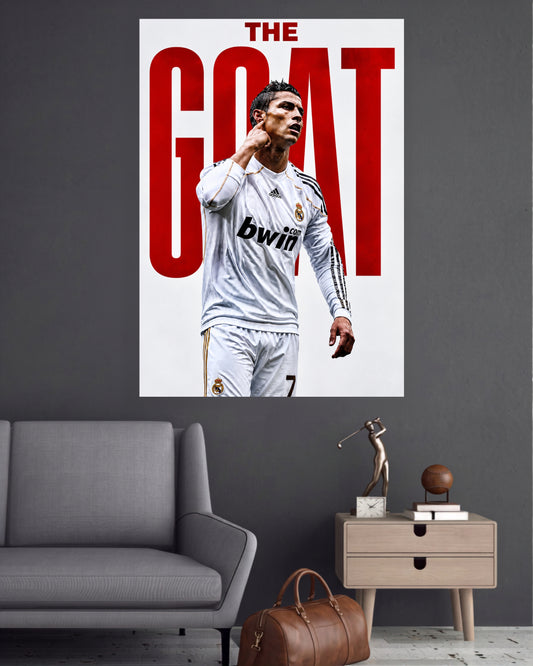 Cristiano Ronaldo | The GOAT Real Madrid Football Wall Poster | 1 Poster