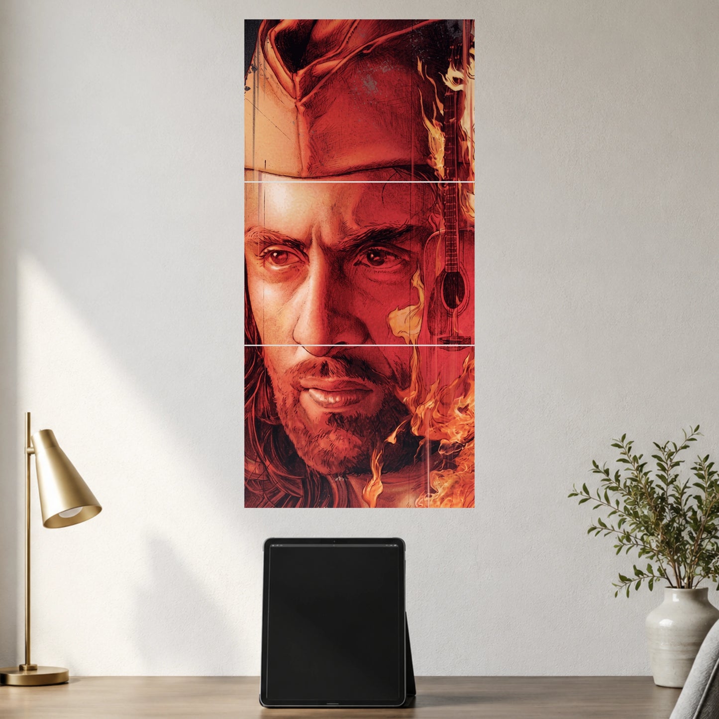 Intense Musician Portrait with Guitar | Cinematic Wall Poster | 3 Posters