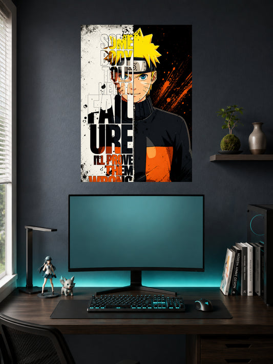 Naruto Uzumaki | "Prove Them Wrong" Typography Anime Poster | 1 Poster