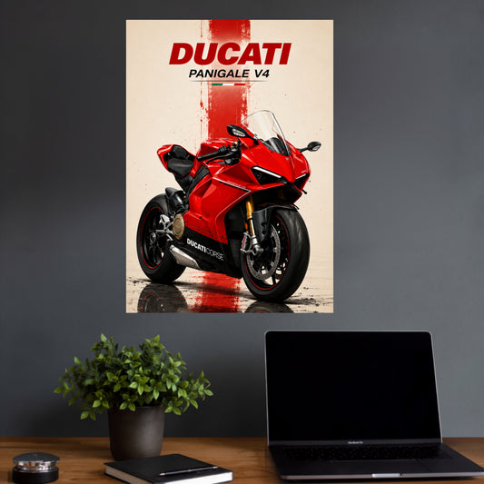 Ducati Panigale V4 | Sports Bike Wall Poster | 1 Poster