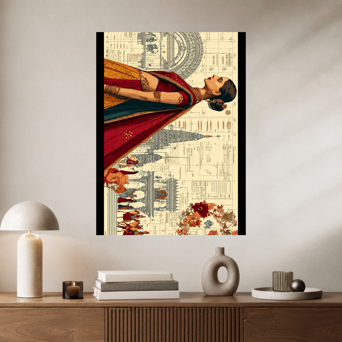Indian Woman in Saree | Traditional Heritage Aesthetic Wall Poster | 1 Poster