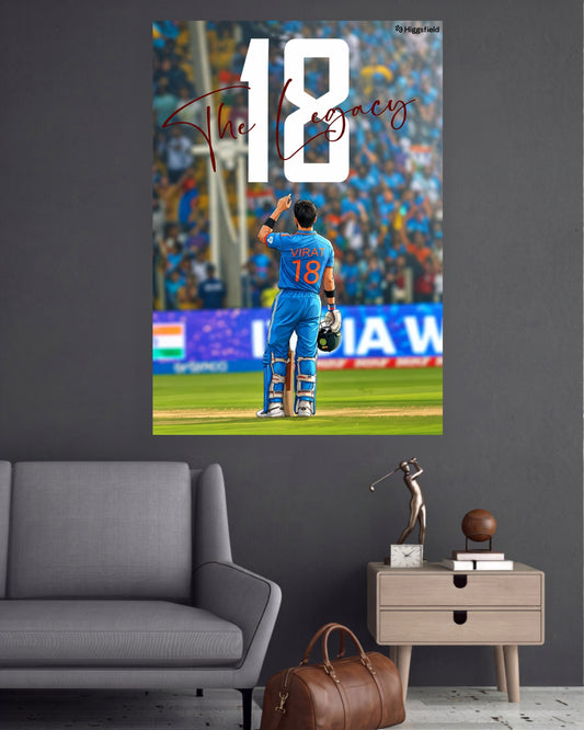 Virat Kohli 18 | The Legacy Cricket Wall Poster | 1 Poster