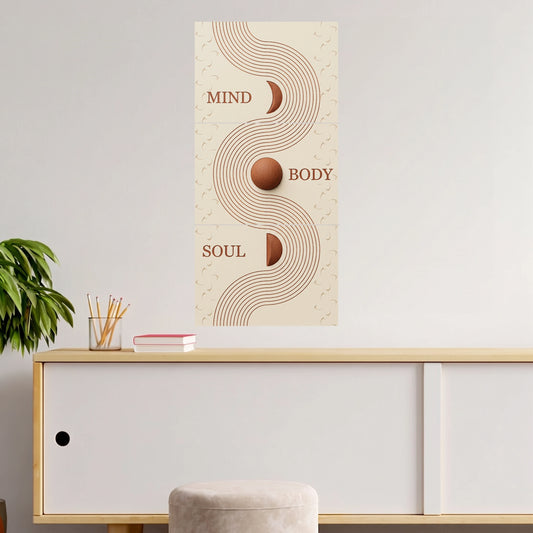 Mind Body Soul Balance | Minimalist Wellness | 3 Posters