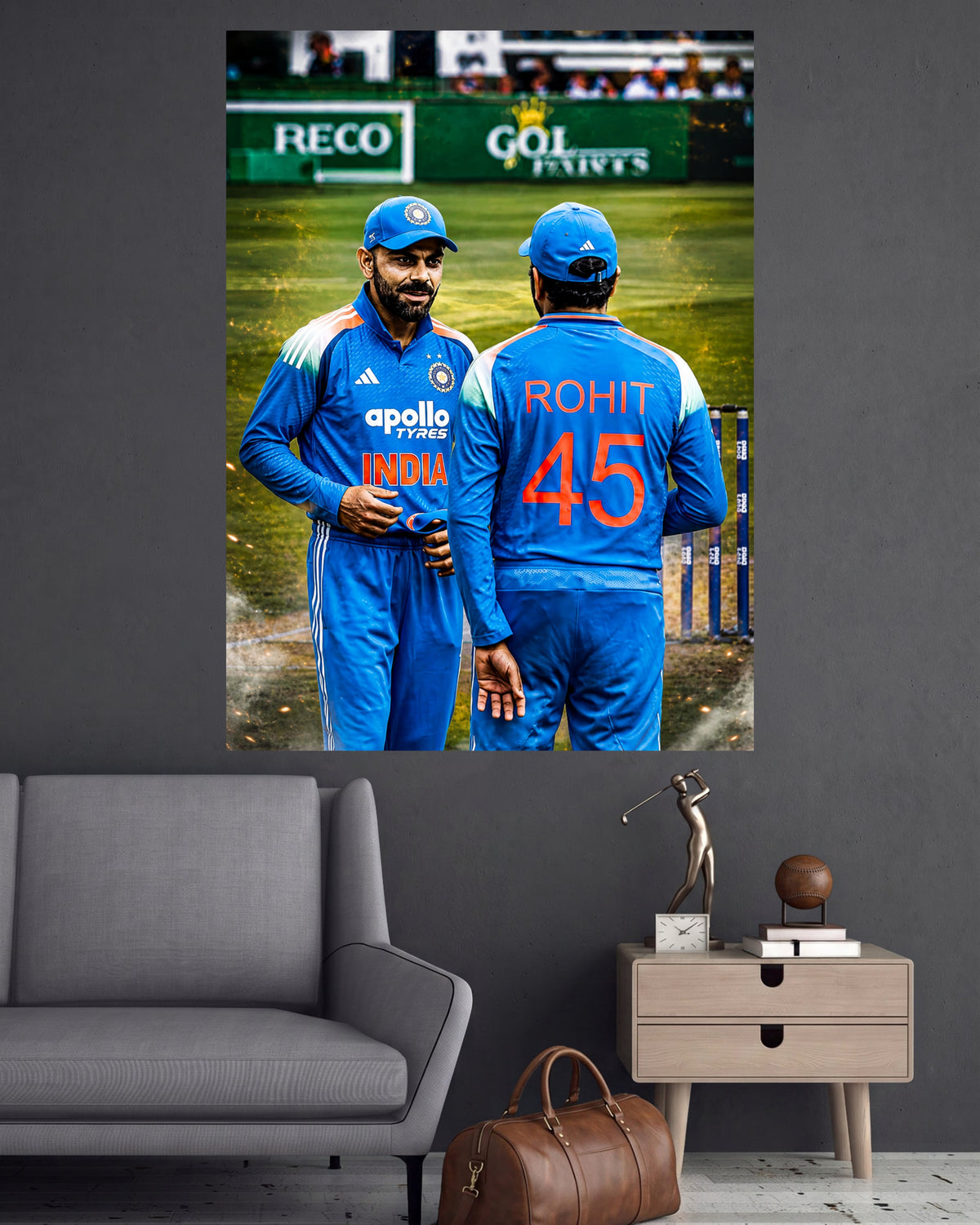 Virat Kohli & Rohit Sharma 45 | Indian Cricket Wall Poster | 1 Poster