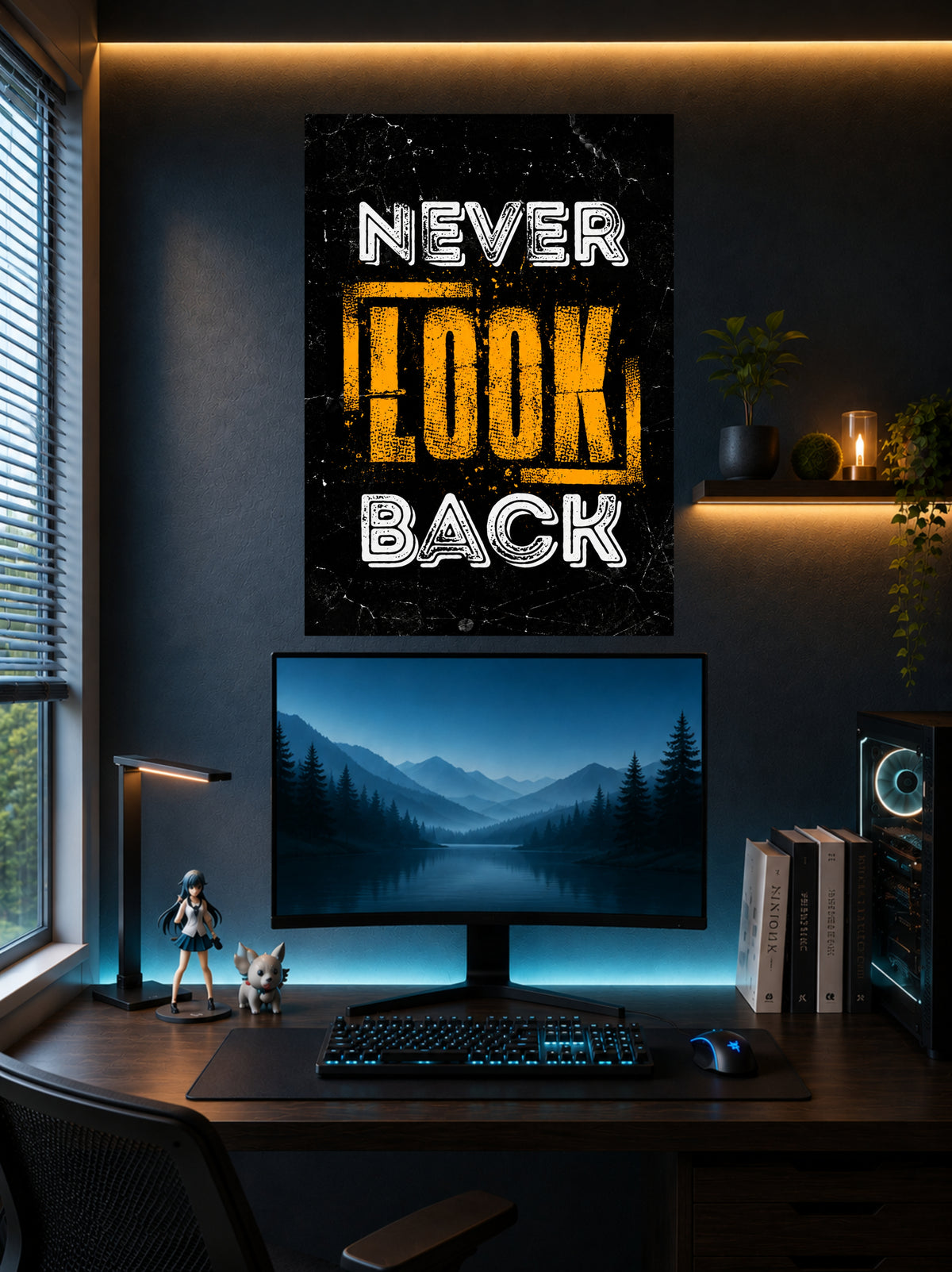 Never Look Back | Motivational Wall Poster  | 1 Poster