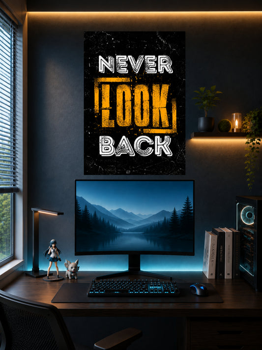 Never Look Back | Motivational Wall Poster  | 1 Poster
