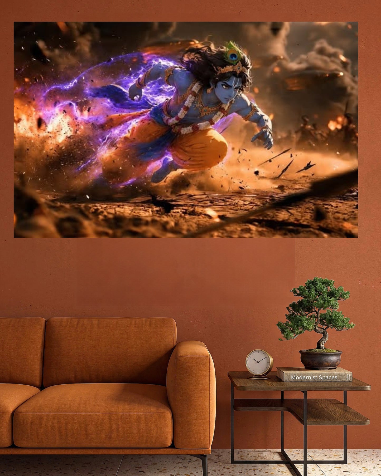 Lord Krishna Divine Power Wall Poster | Hindu God Spiritual Wall Art | 1 Poster