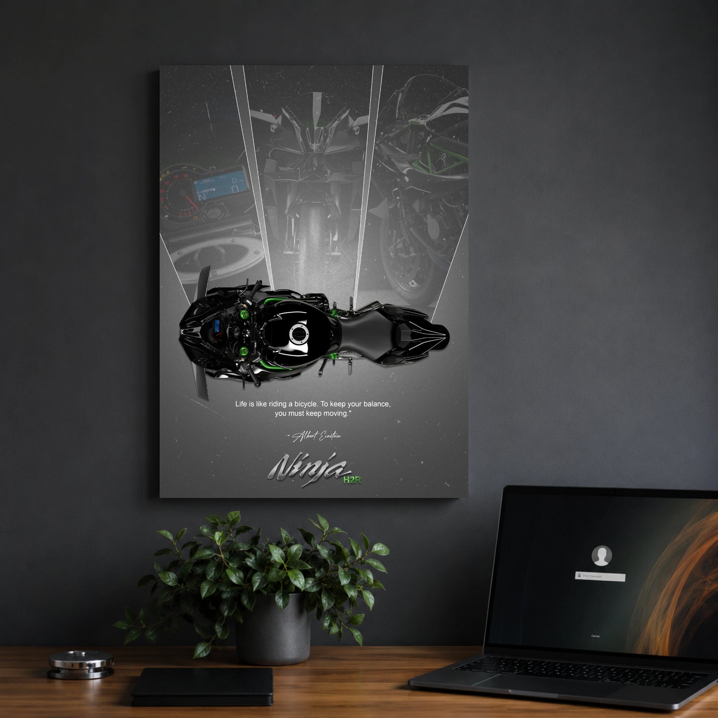 Kawasaki Ninja H2R | Black Edition | 1 Panel Wall Art
