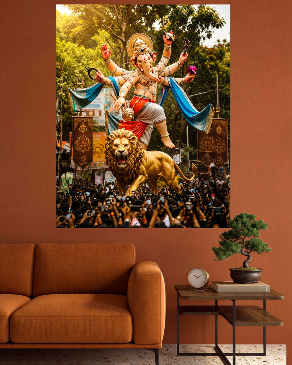 Ganpati Bappa Morya | Grand Ganesha Festival Wall Poster | 1 Poster