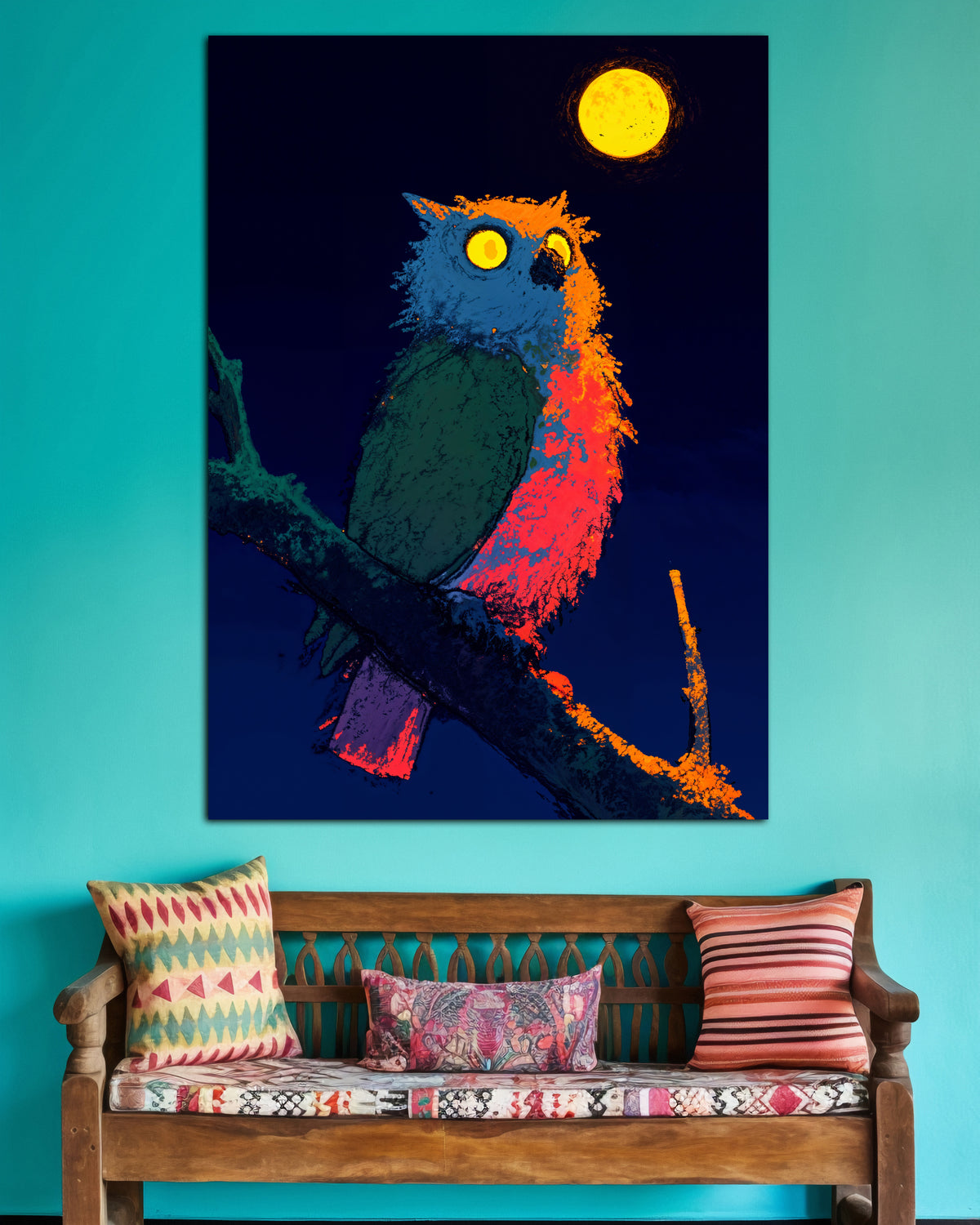 Neon Owl Wall Poster | 1 Poster