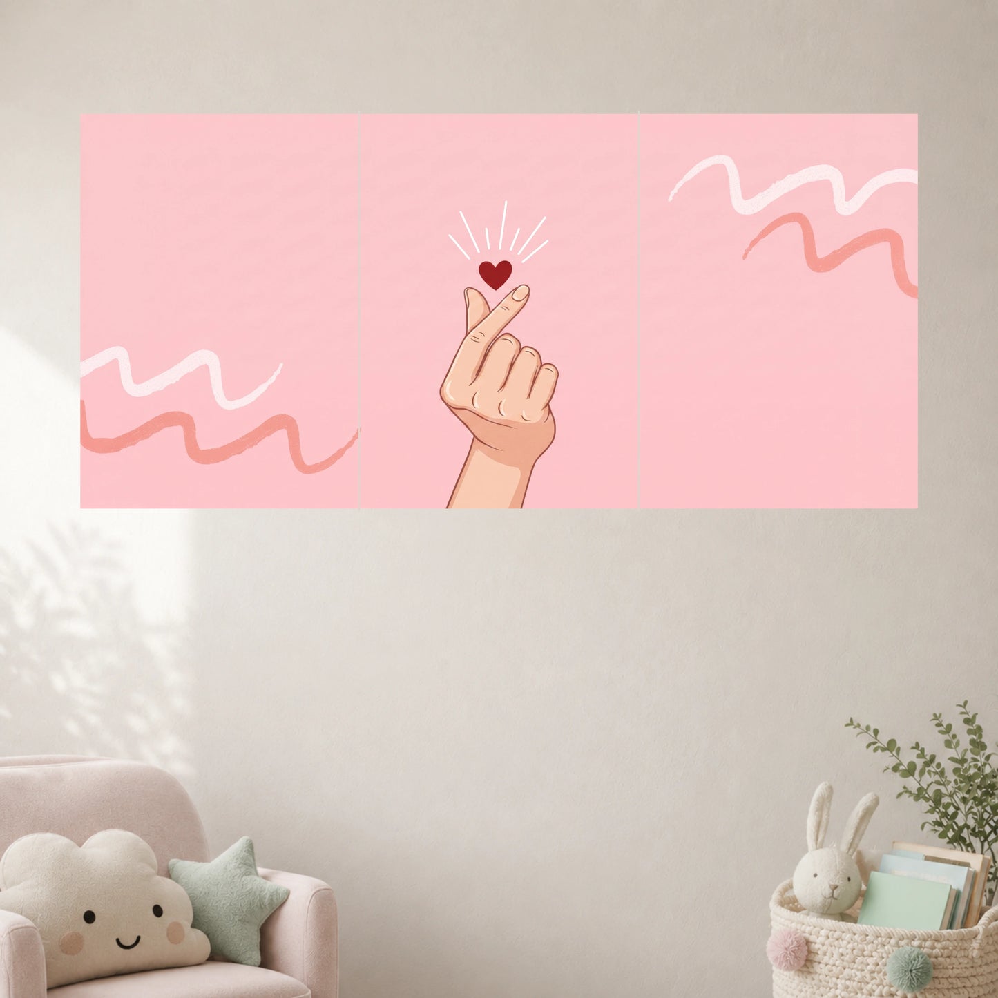 Finger Heart Love Gesture | Cute Aesthetic Wall Poster | 3 Posters