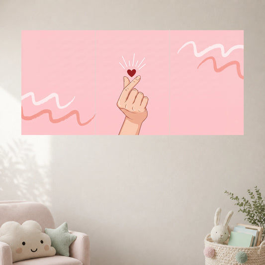 Finger Heart Love Gesture | Cute Aesthetic Wall Poster | 3 Posters