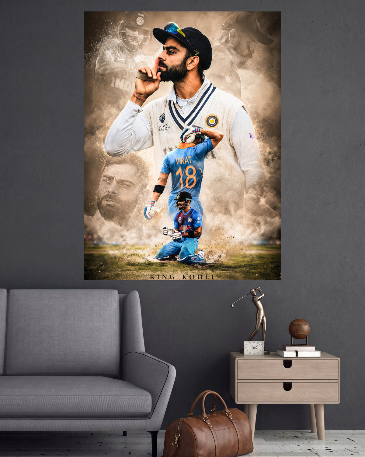 Virat Kohli 18 | King Kohli Indian Cricket Wall Poster | 1 Poster
