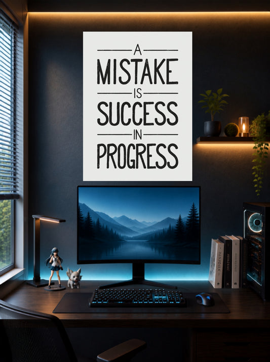 A Mistake Is Success in Progress | Quote Wall Poster | 1 Poster