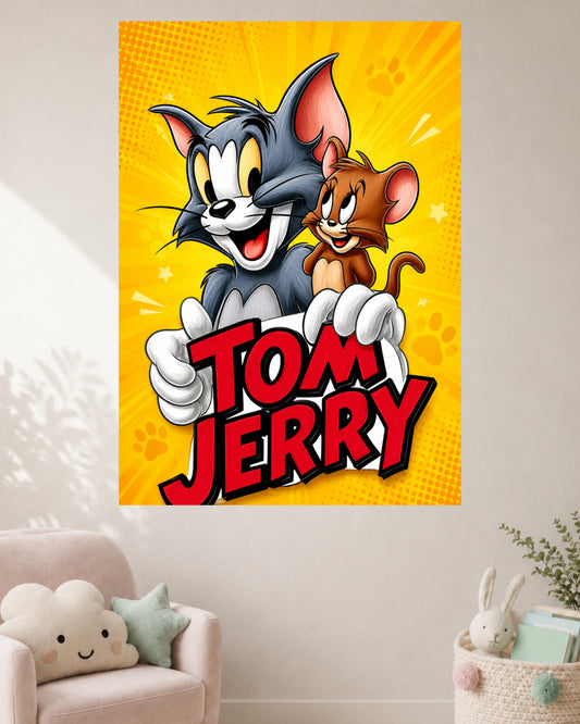 Tom & Jerry Cartoon | Funny Kids Room Wall Poster | 1 Poster