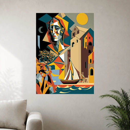 Cubist Coastal Art Wall Poster | 1 Poster