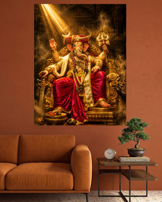 Lord Ganesha | Divine Golden Light Poster | 1 Poster