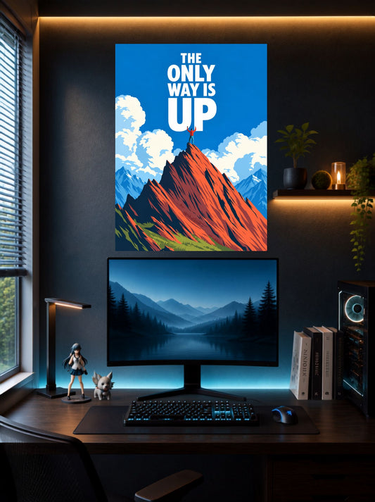 The Only Way Is Up | Adventure Quote Wall Poster | 1 Poster