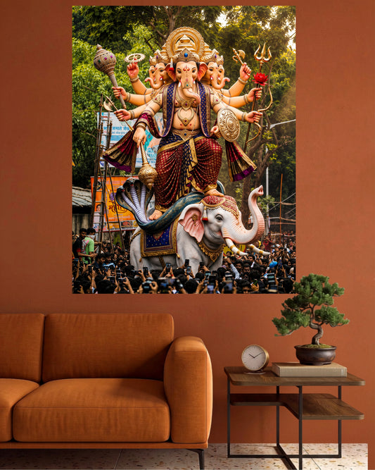 Ganpati Bappa Royal Procession | Ganesha Wall Poster | 1 Poster
