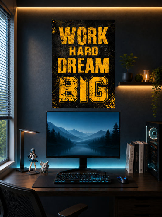 Work Hard Dream Big | Motivational Wall Poster | 1 Poster