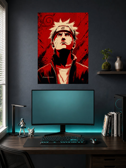 Naruto Uzumaki | Red Tone Anime Poster | 1 Poster