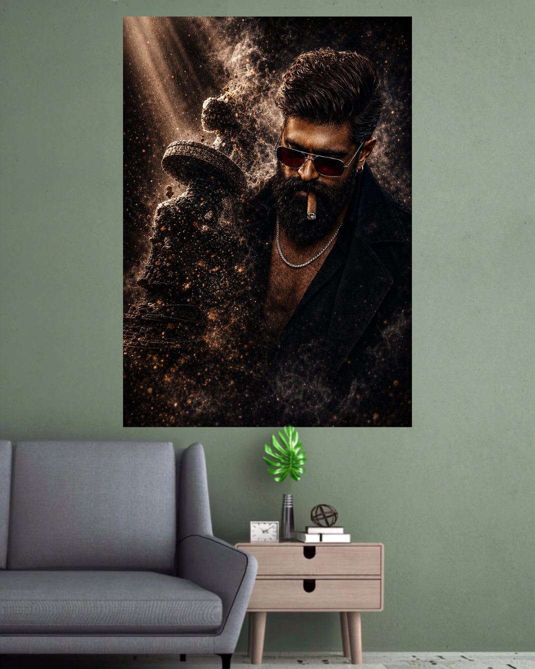 Rocky Bhai | KGF Dark Cinematic Wall Poster | 1 Poster
