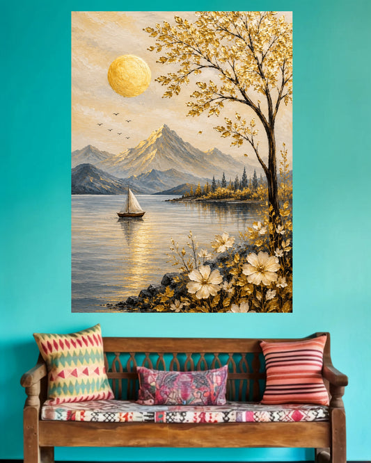 Golden Mountain | Home Decor Wall Poster | 1 Poster