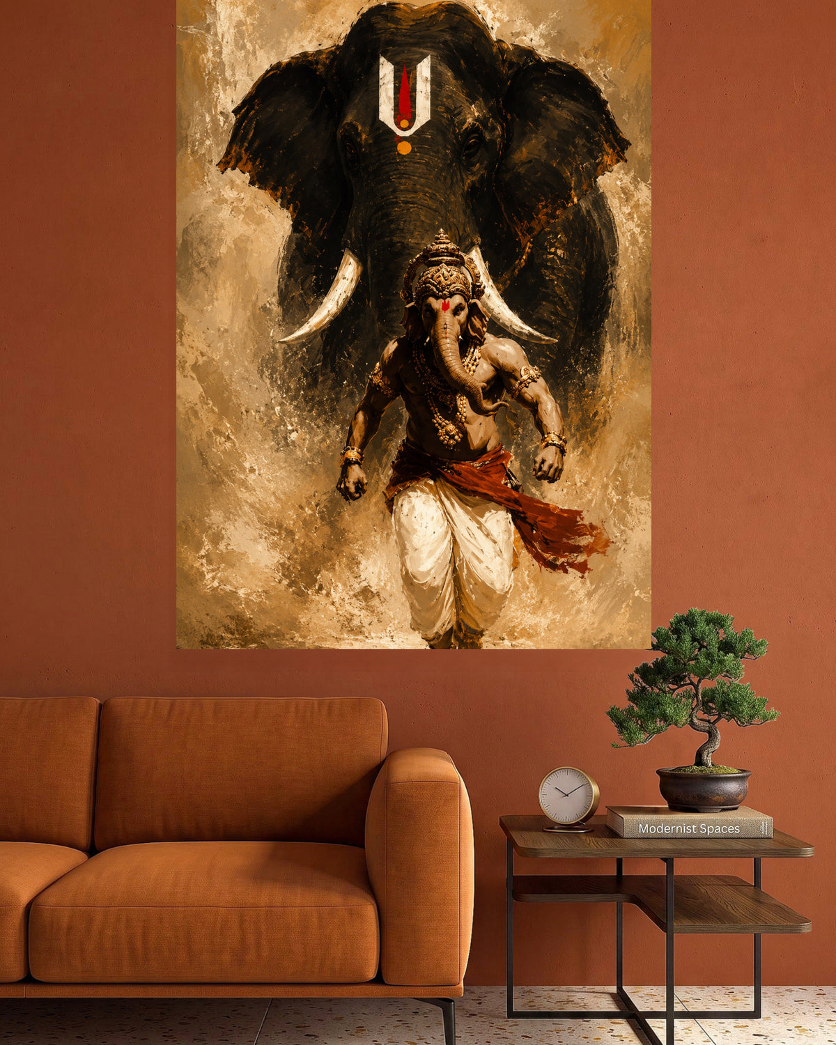Lord Ganesha | Divine Warrior Painting Poster | 1 Poster