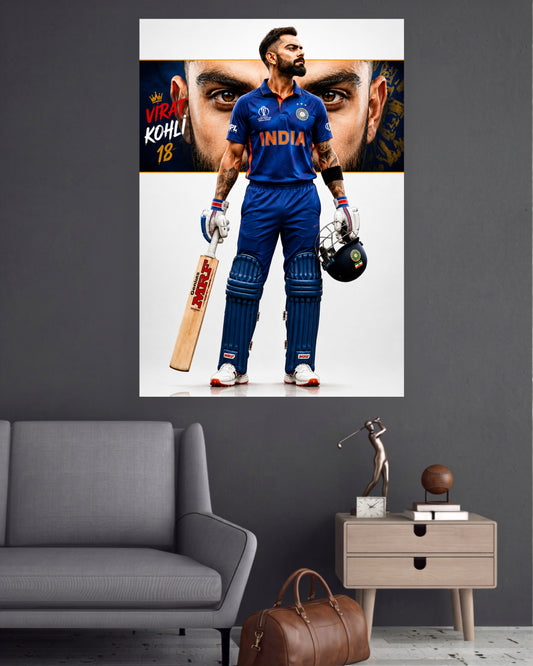 Virat Kohli 18 | Team India Cricket Wall Poster | 1 Poster