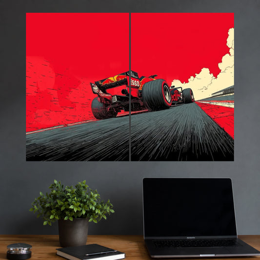 Formula 1 | Red Rush | 2 Panel Split Wall Set