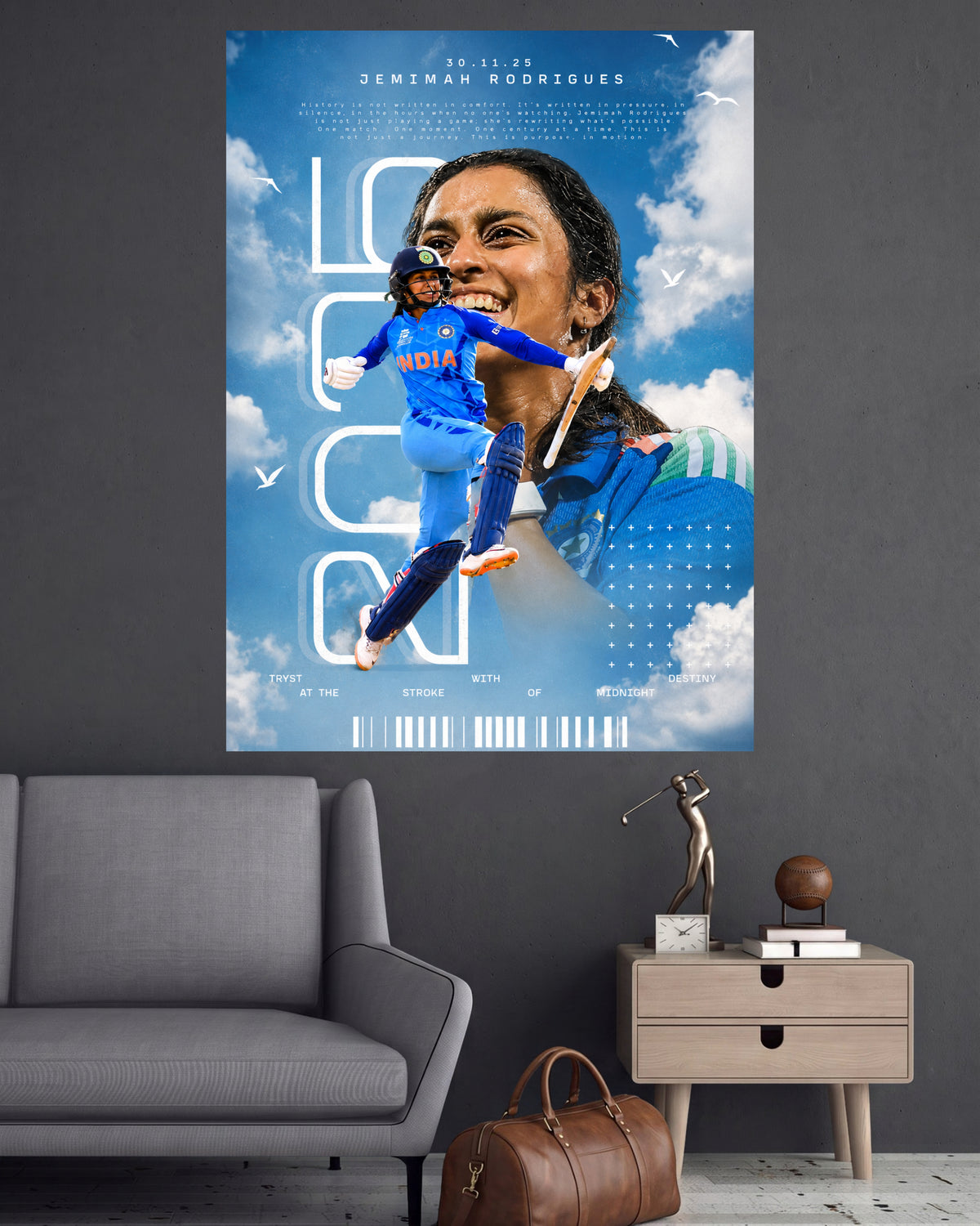 Jemimah Rodrigues | Indian Women’s Cricket Wall Poster | 1 Poster