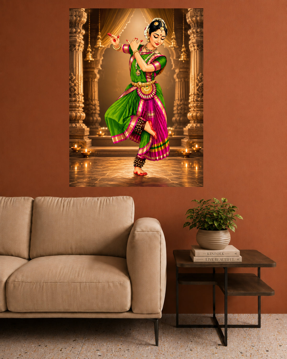 Bharatanatyam Dancer | Temple Dance Wall Poster | 1 Poster