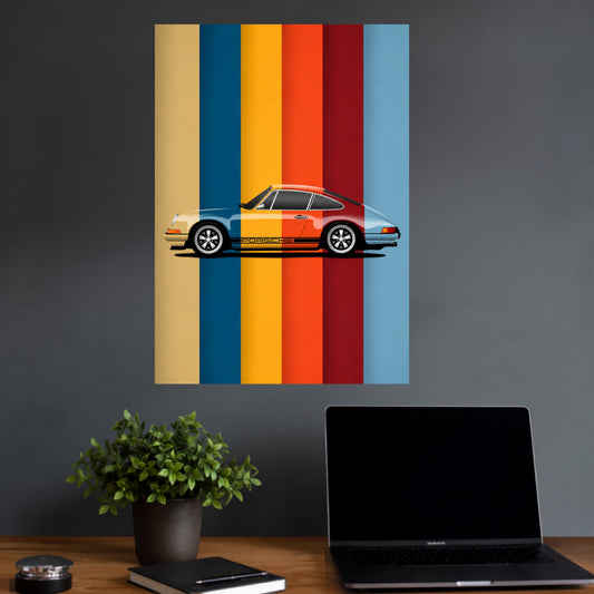 Porsche 911 | Retro Car Wall Poster | 1 Poster