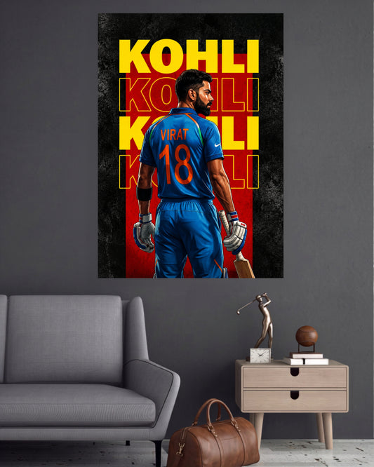 Virat Kohli 18 | King Kohli Cricket Wall Poster | 1 Poster