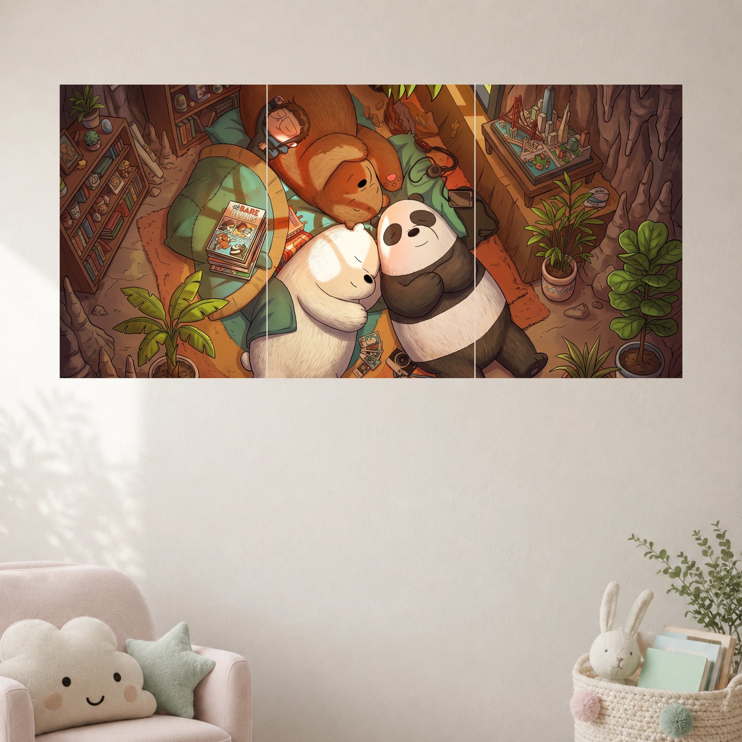 Sleeping Bear Friends | Cute Cartoon Wall Poster | 3 Posters