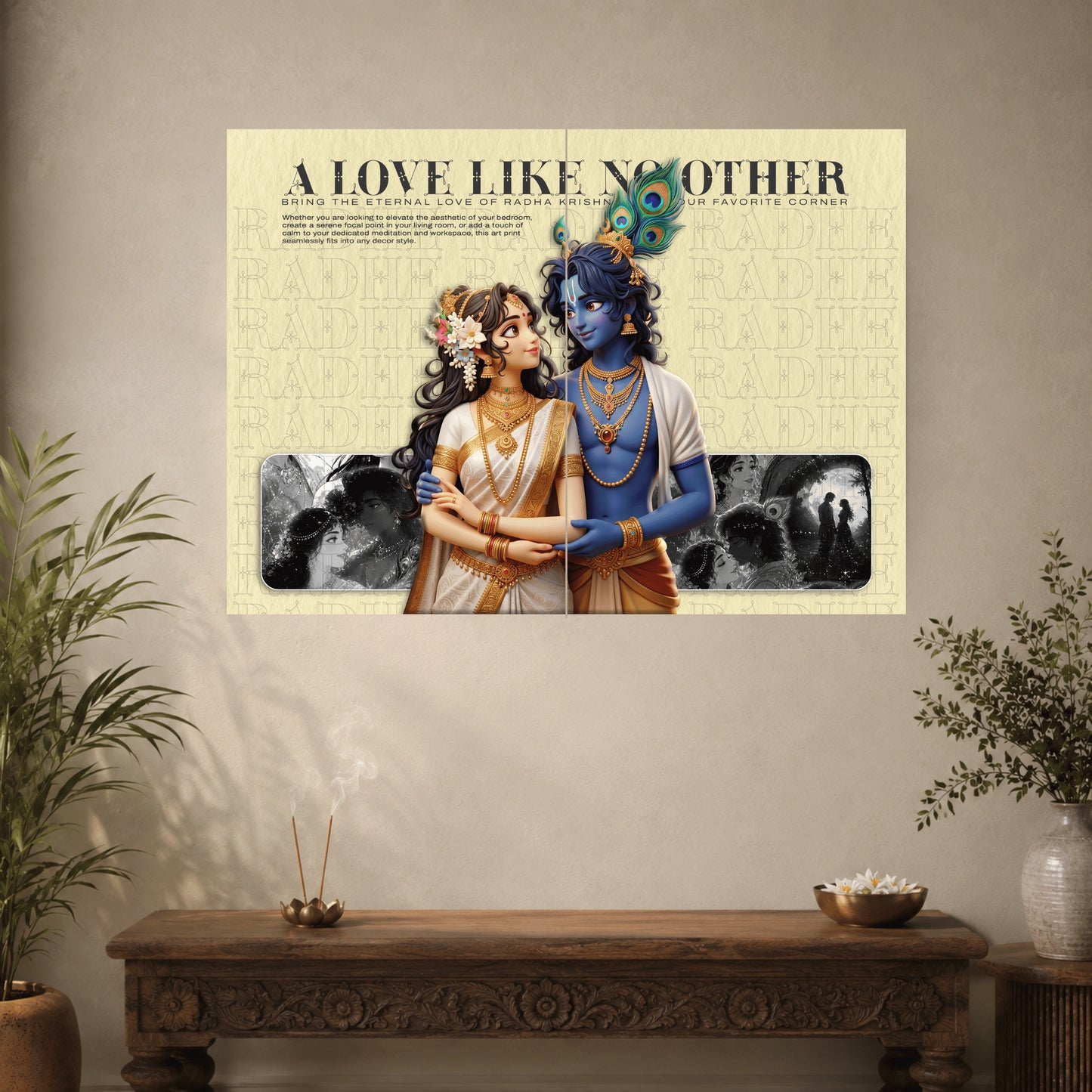 Radha Krishna | Divine Love Wall Poster | 1 Poster