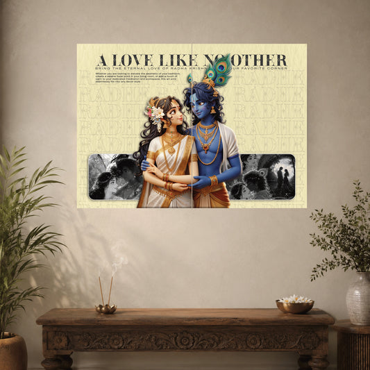 Radha Krishna | Divine Love Wall Poster | 1 Poster