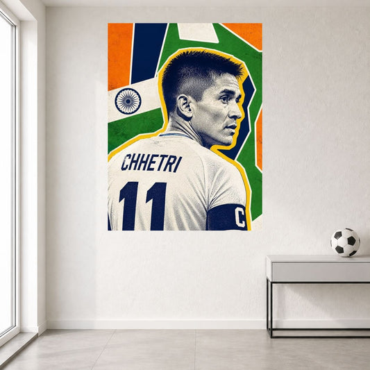 Sunil Chhetri 11 | Indian Football Legend Wall Poster | 1 Poster