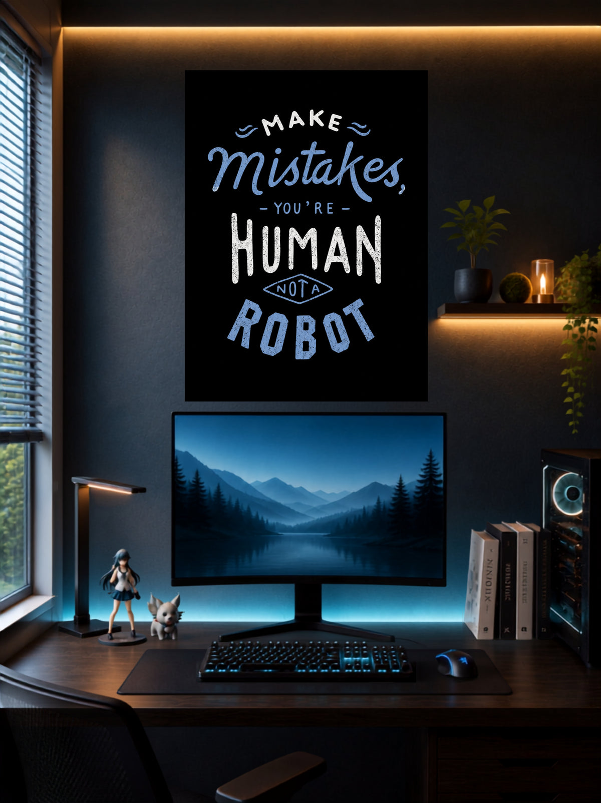 Make Mistakes, You’re Human Not a Robot | Quote Wall Poster | 1 Poster