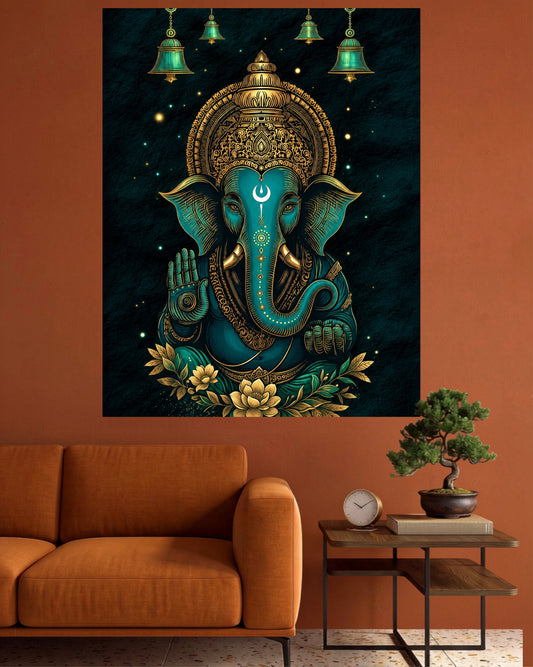 Neel Ganesha | Sacred Divine Wall Poster | 1 Poster