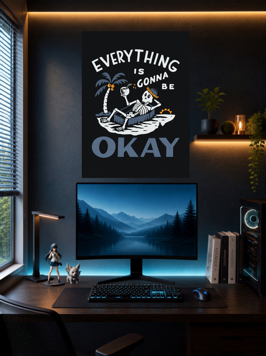 Everything Is Gonna Be Okay | Positive Quote Wall Poster | 1 Poster