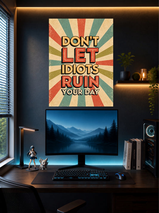 Don’t Let Idiots Ruin Your Day | Funny Wall Poster