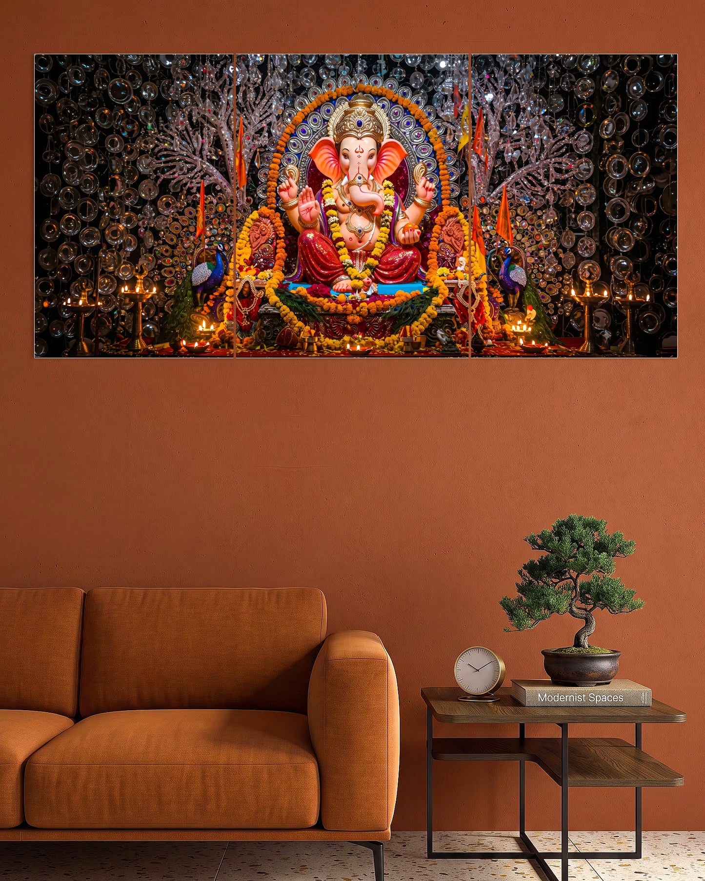 Lord Ganesha | Festive Decorated Idol Art Poster | 3  Poster