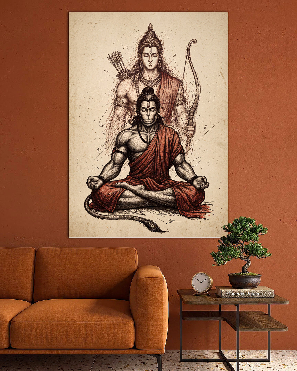 Ram Hanuman Devotional Wall Poster | 1 Poster