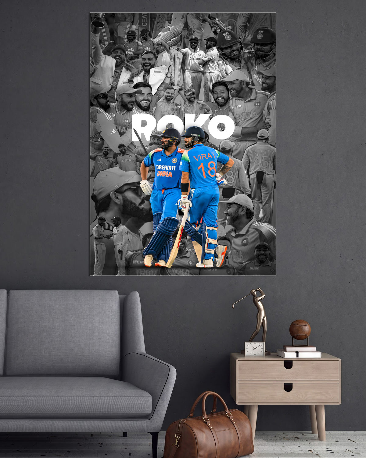 Rohit Sharma & Virat Kohli | Indian Cricket Wall Poster | 1 Poster