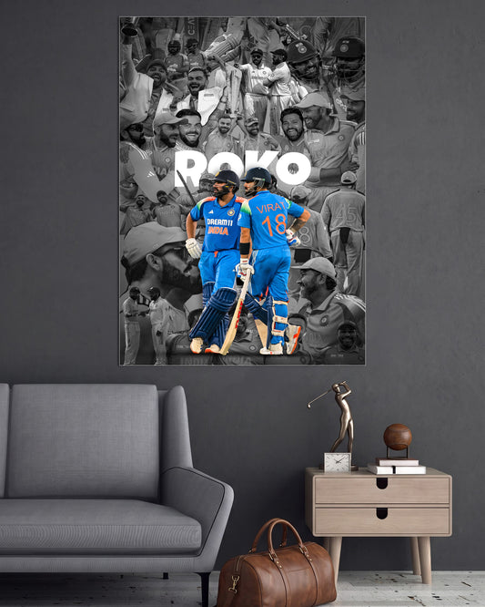 Rohit Sharma & Virat Kohli | Indian Cricket Wall Poster | 1 Poster
