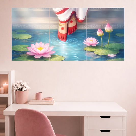 Divine Goddess Lotus Feet | Spiritual Wall Poster |  3 Posters